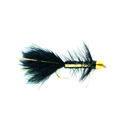 Woolly Bugger Black Flash Gold Bullet #4