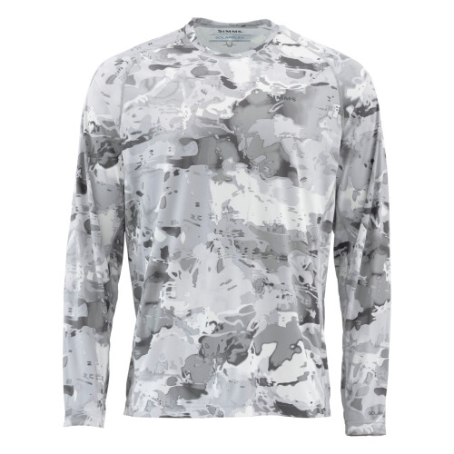 Simms SolarFlex Crewneck Shirt Cloud Camo Grey